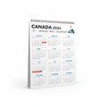 Canada Full Year Calendar showing 12-month grid with Canadian holidays marked